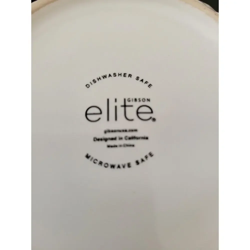 Gibson Elite Pasta Bowl Adults 6in White Raised Floral Elegance Ceramic Bowl